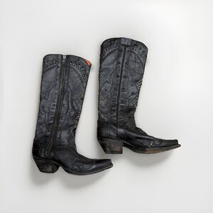 Dan Post Women's Daredevil Studded Tall Western Boots - Snip Toe Size 6